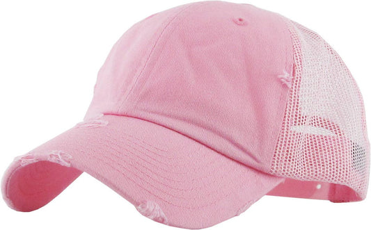 KBETHOS - Vintage Mesh Baseball Cap: Pink