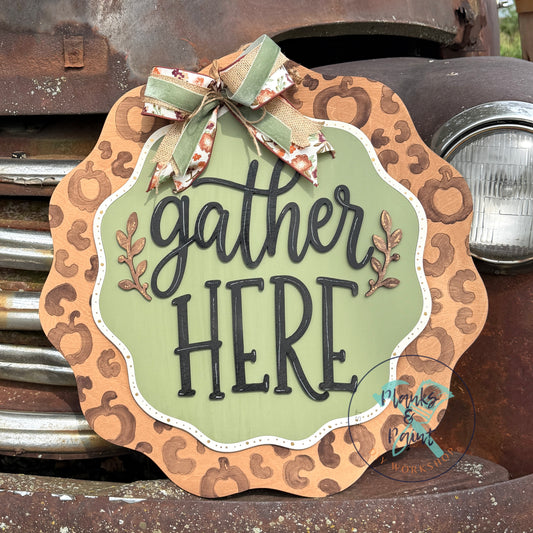 Gather Here Door Hanger