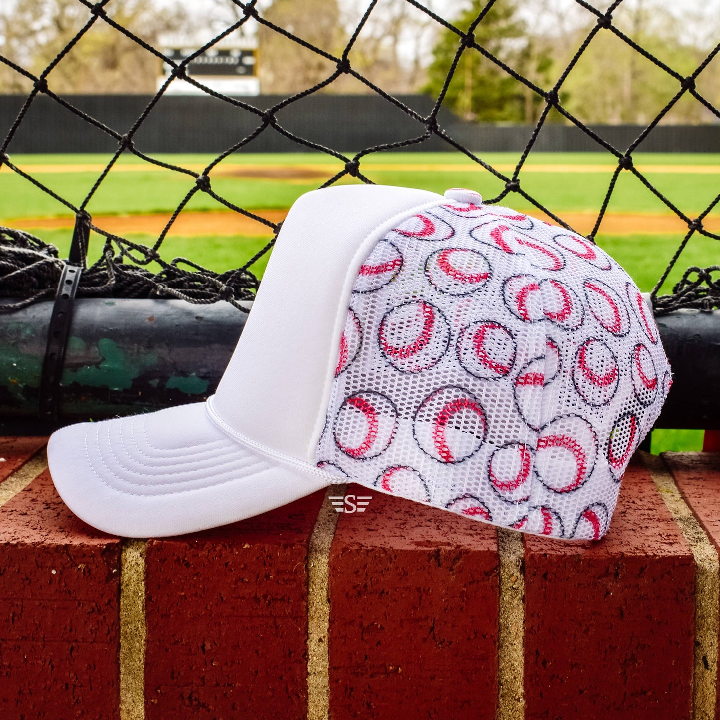 Baseball Magna Pony® Printed Mesh Back Cap: White