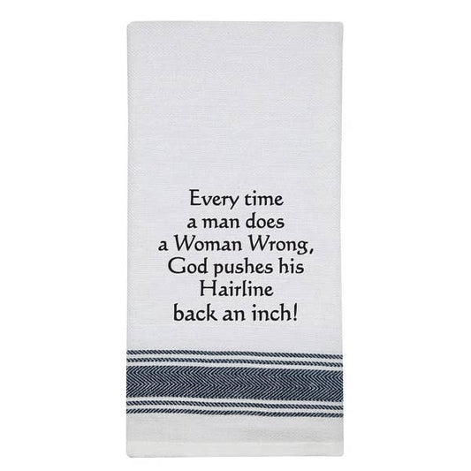 NEW BB-E-34 White Kitchen Towel "Every time a man..." 