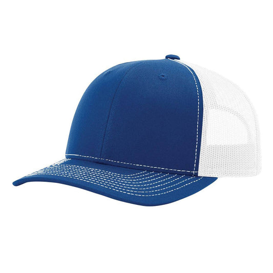 The Park Wholesale - Richardson 112 Classic Premium Trucker Hat, Snapback Cap: Royal/White