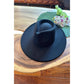 Vegan Felt Fedora Hat with Wide Stiff Flat Brim: RUST / ONE SIZE