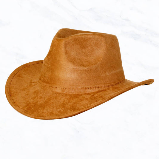 Suzie Q USA - Suede Regular Cowboy Fedora Hat: Khaki