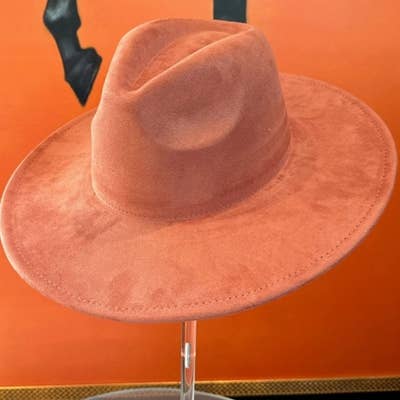 Best seller Fashion Classic Wide Brim Suede Premium  Hat : CAMEL / ONE SIZE