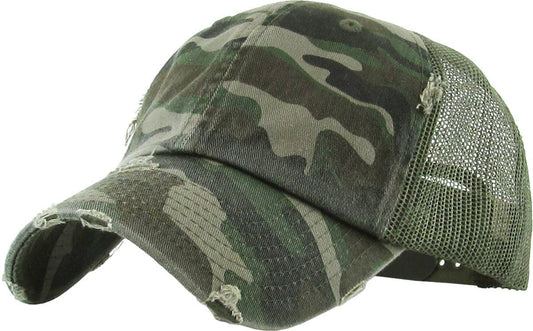 KBETHOS - Vintage Mesh Baseball Cap: Camo