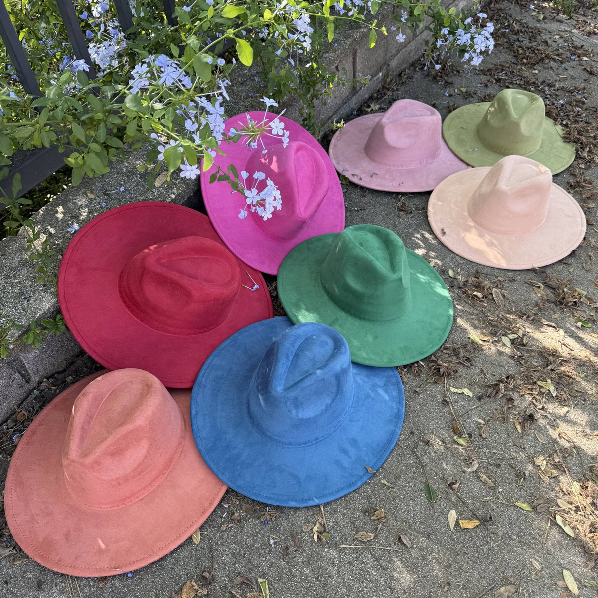 Classic Wide Brim Suede Premium Hat: CARAMEL / ONE SIZE