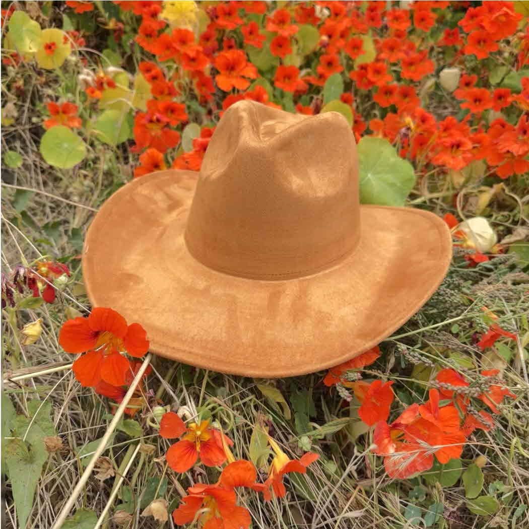 Best seller!!  Fashion Vegan suede cowboy hat : OLIVE / ONE SIZE