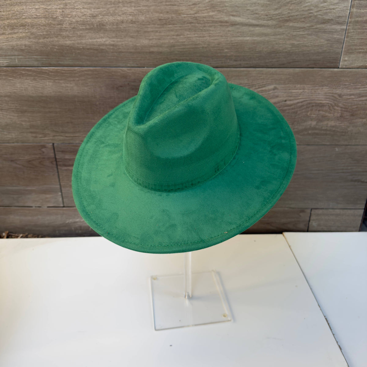 Classic Wide Brim Suede Premium Hat: Blue / ONE SIZE
