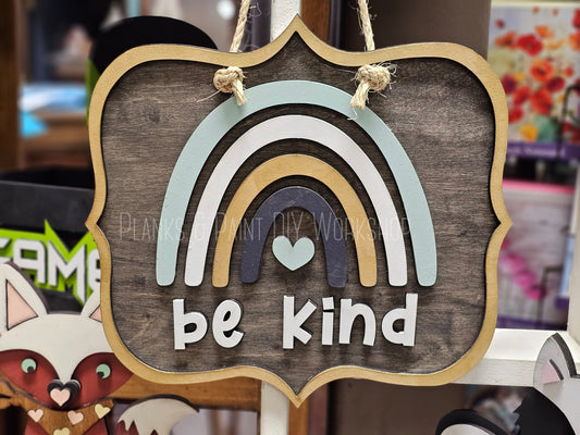 Be Kind Rainbow 10" Round Sign