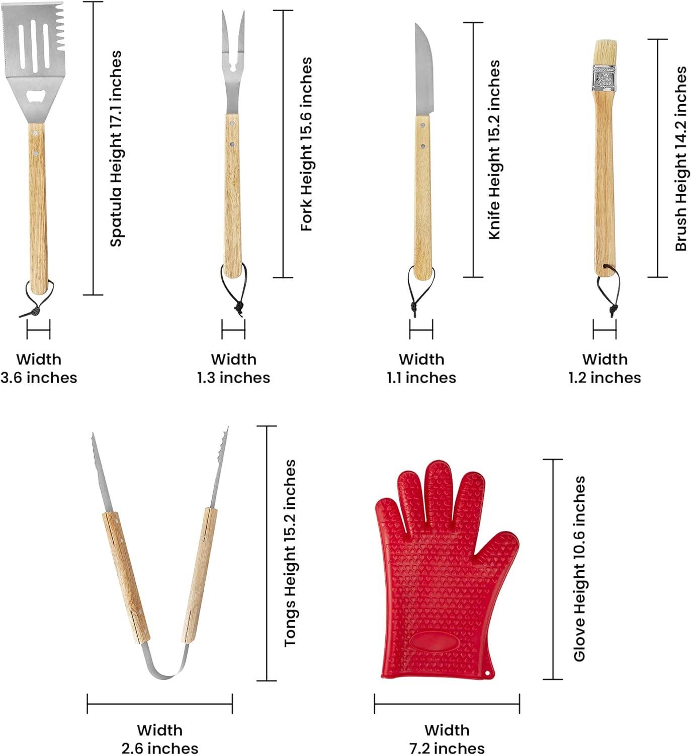 MakerFlo BBQ Grill Set -11 Piece Ideal for Laser Engraving: Pack of 1