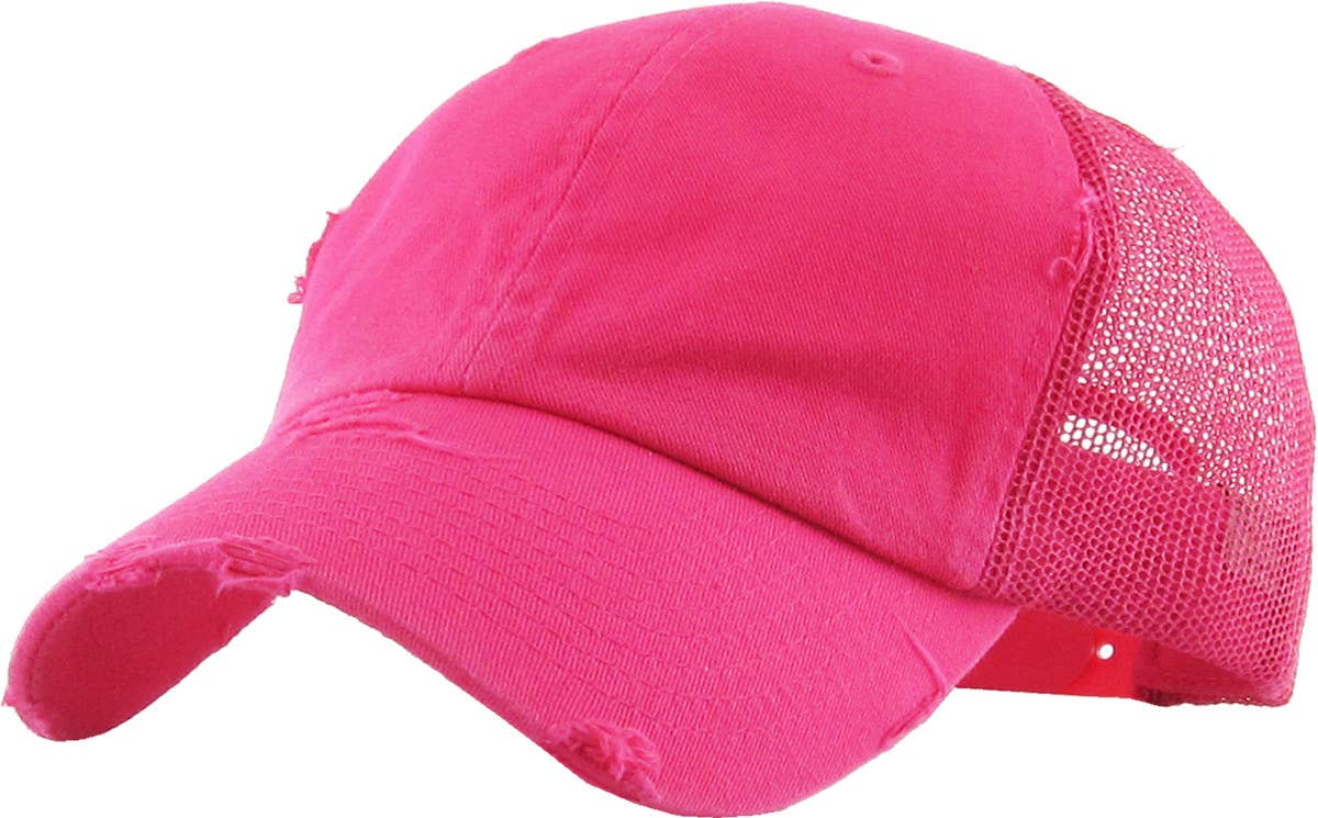 KBETHOS - Vintage Mesh Baseball Cap: H.pink