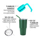 Makerflo 30 oz Powder Coated Tumbler, Handle Sold Separately: Pink / Singles
