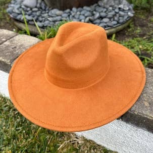 Fashion Classic Wide Brim Premium Suede Hat: Brown / ONE SIZE