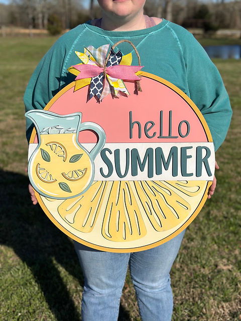 Hello Summer Lemonade Door Hanger (UNFINISHED)