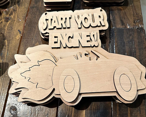 Start Your Engines Youth Door Hanger (UNFINISHED)