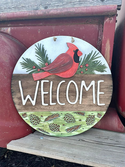 Welcome Cardinal Door hanger