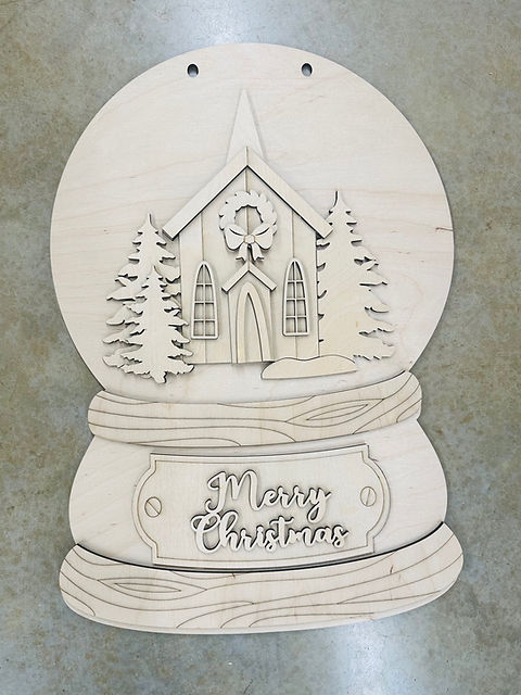 Church Snowglobe Door Hanger