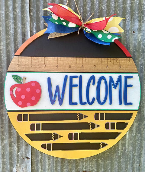 Welcome Teacher 3D Laser Door Hanger TEA124