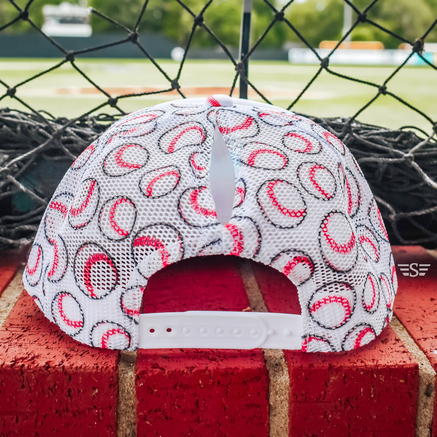 Baseball Magna Pony® Printed Mesh Back Cap: White