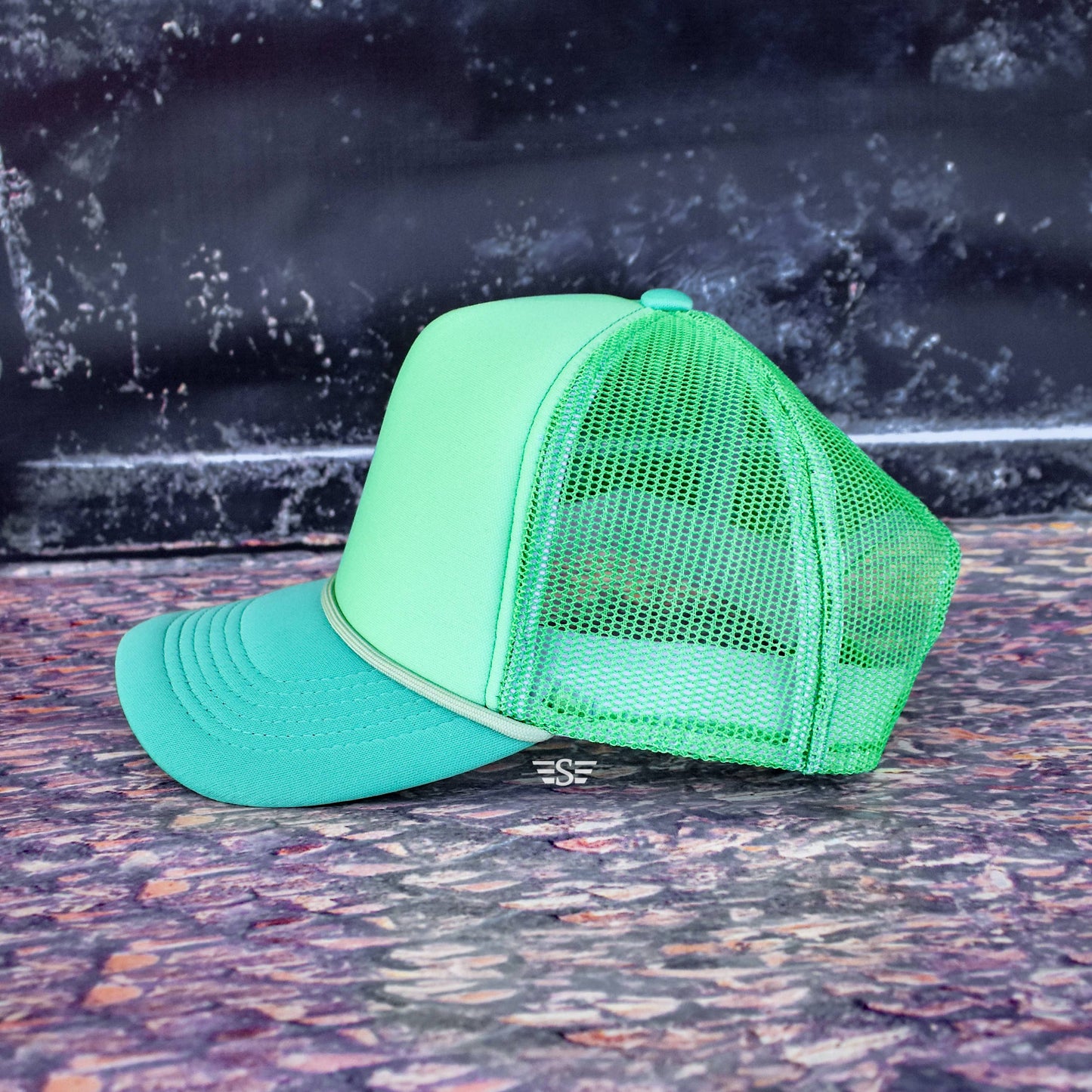 Tri Color Mesh Trucker Cap: Lavender/ Purple Magna Pony