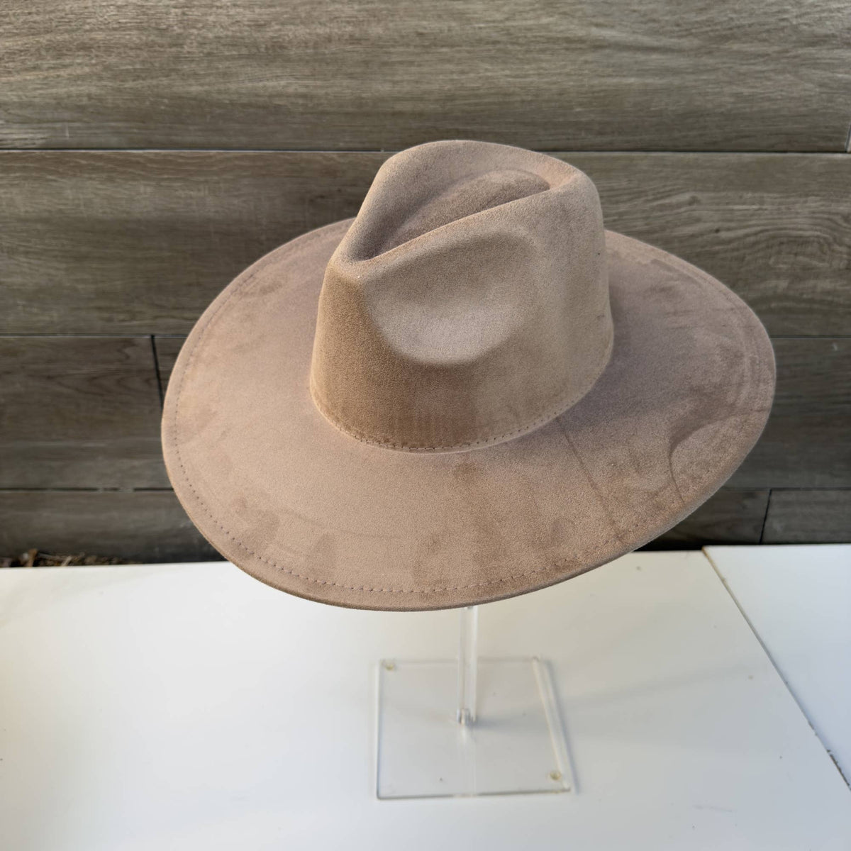 Classic Wide Brim Suede Premium Hat: CAMEL / ONE SIZE