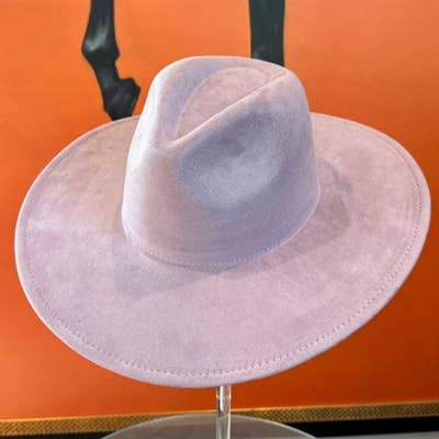 Best seller Fashion Classic Wide Brim Suede Premium  Hat : Grey / ONE SIZE