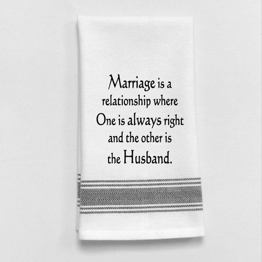 Wild Hare Designs - BB-M-111 Marriage is a relationship where...: White - Black Lined Trim