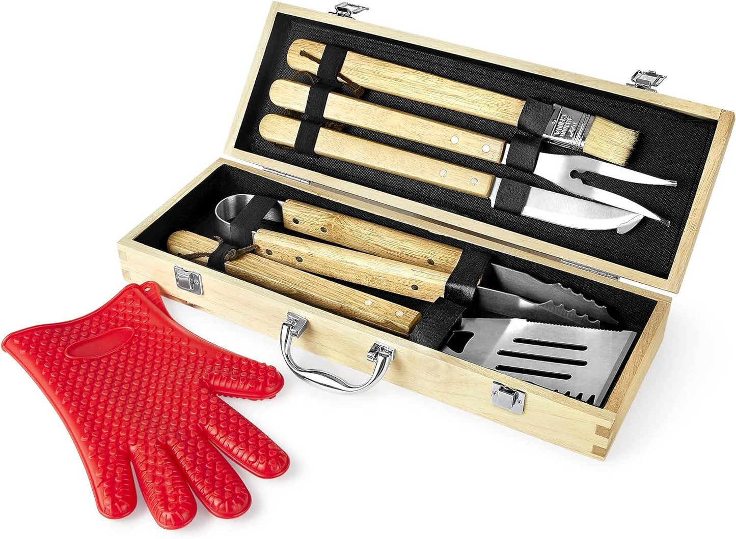 MakerFlo BBQ Grill Set -11 Piece Ideal for Laser Engraving: Pack of 1