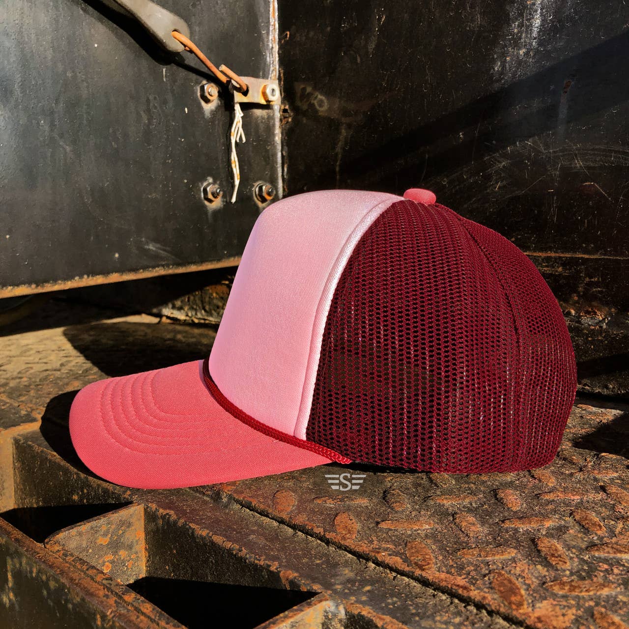 Tri Color Mesh Trucker Cap: Lavender/ Purple Magna Pony