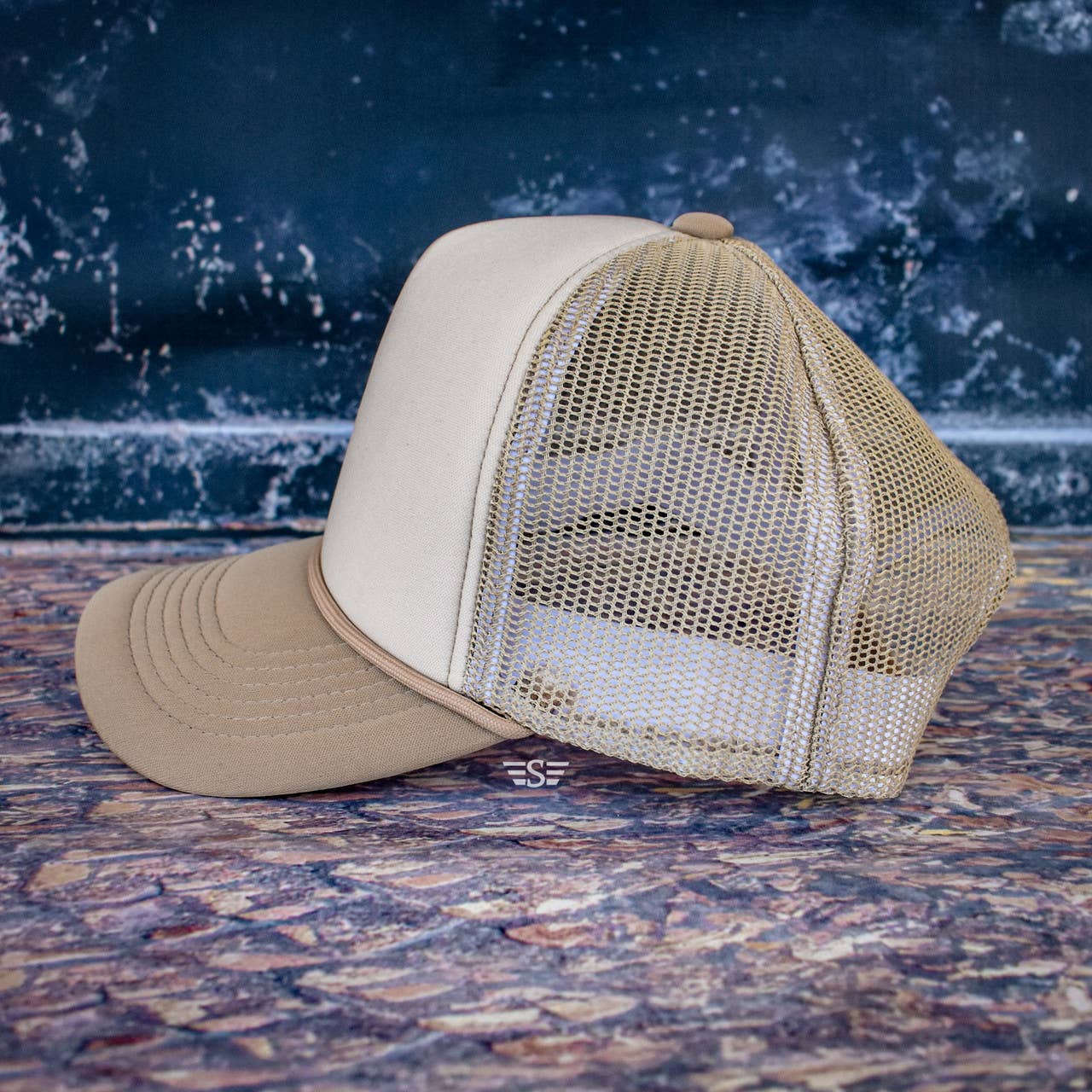 Tri Color Mesh Trucker Cap: Lavender/ Purple Magna Pony