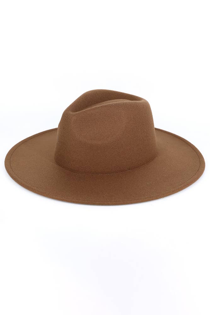 Hana - Solid Plain Panama Hat: Ash Taupe