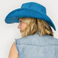 Vegan Suede Cowboy Hat: CARAMEL / ONE SIZE