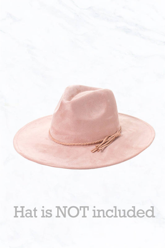 Suzie Q USA - Belt-Big Brim Braided Leather Belt: Dusted Pink