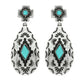 2-Tier Western Turquoise Teardrop Earrings: Turquoise