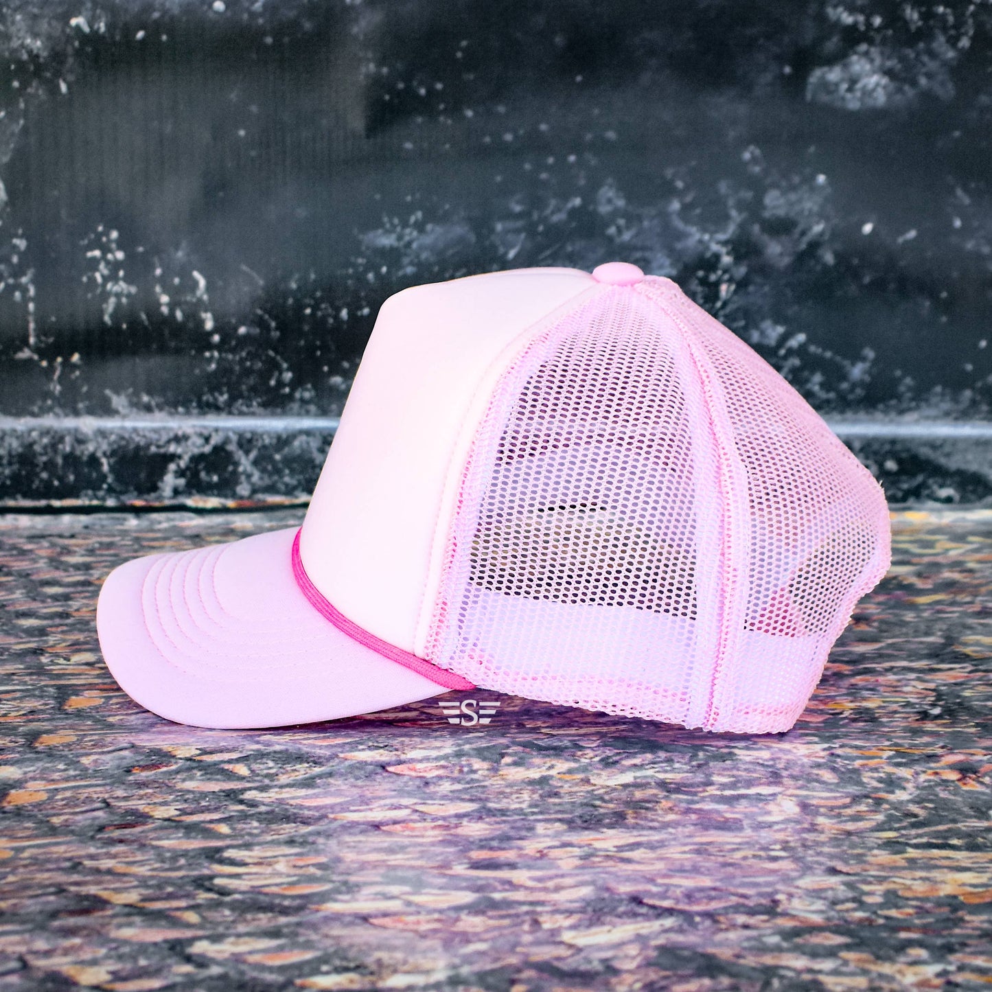 Tri Color Mesh Trucker Cap: Lavender/ Purple Magna Pony