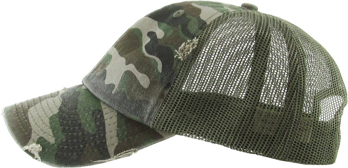 KBETHOS - Vintage Mesh Baseball Cap: Camo