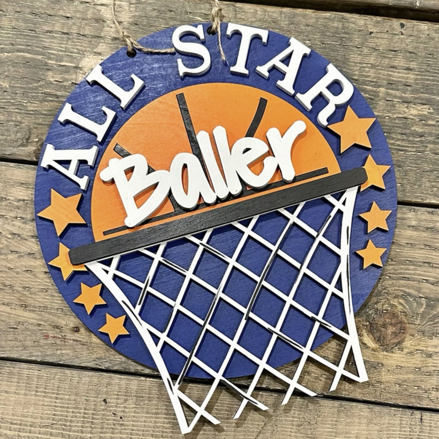 Kids All Star Baller 10" Round Door Hanger