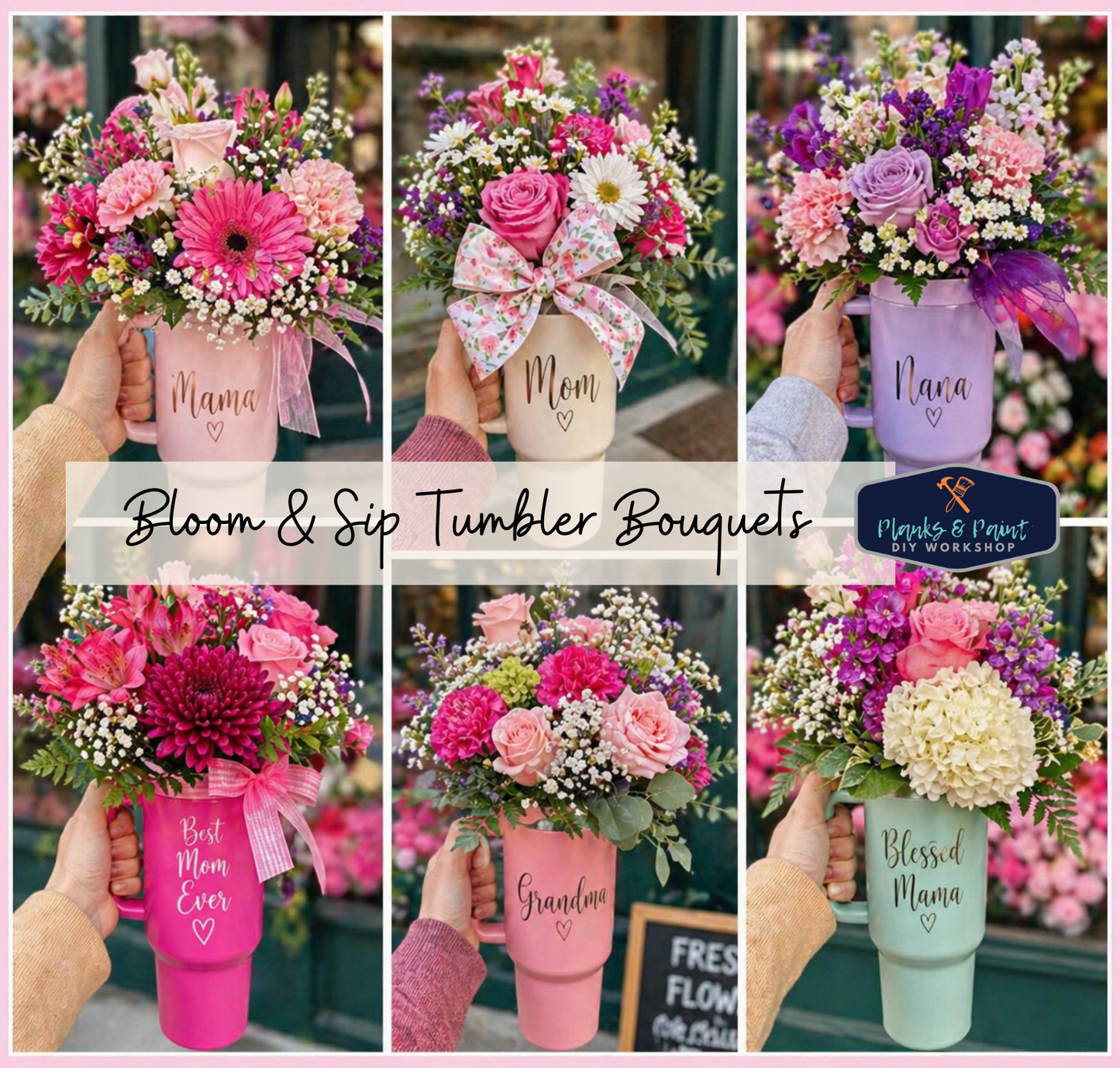 Bloom & Sip Tumbler Bouquets | Custom Engraved Mother’s Day Gift