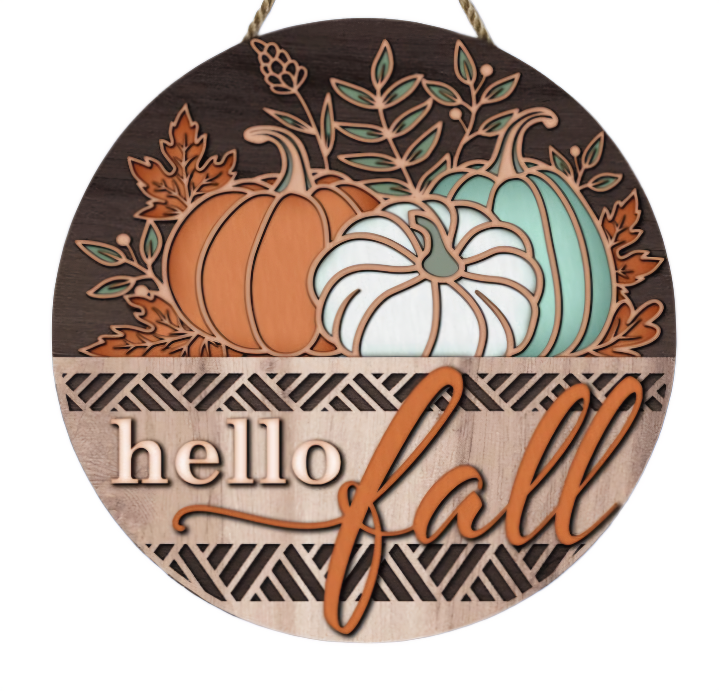 Floral Fall Pumpkin Door Hanger