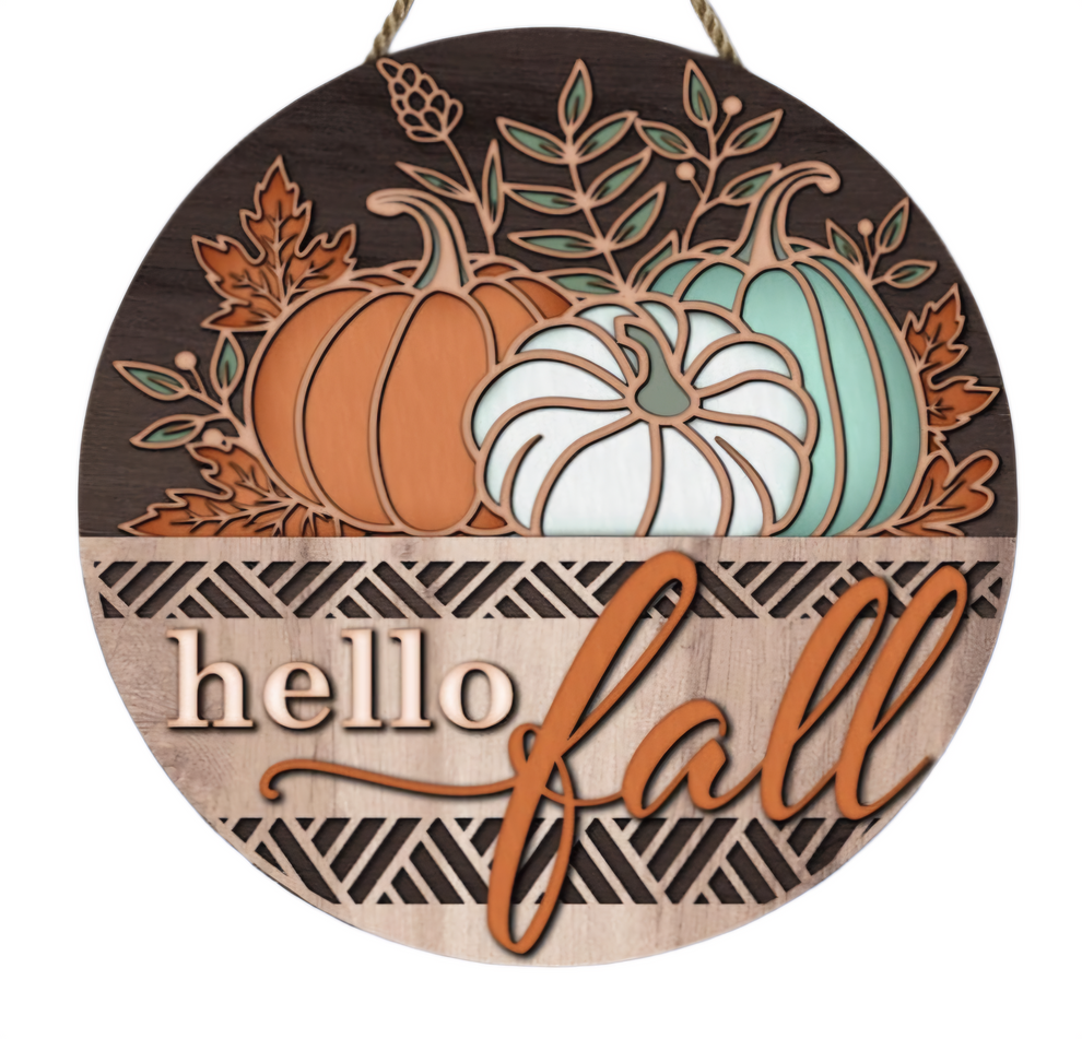 Floral Fall Pumpkin Door Hanger Planks and Paint DIY & Boutique