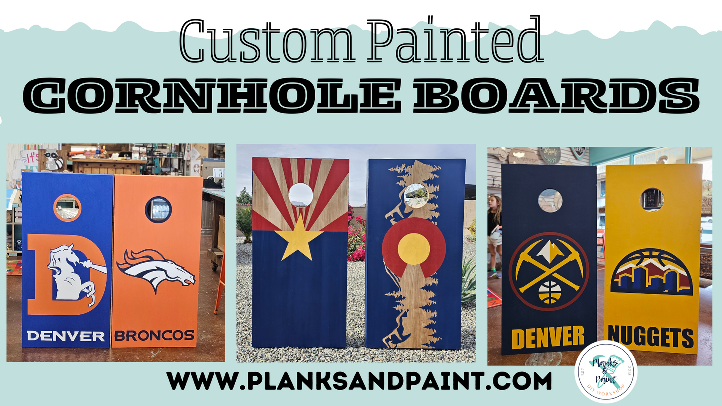 Custom Painted Cornhole Board Set