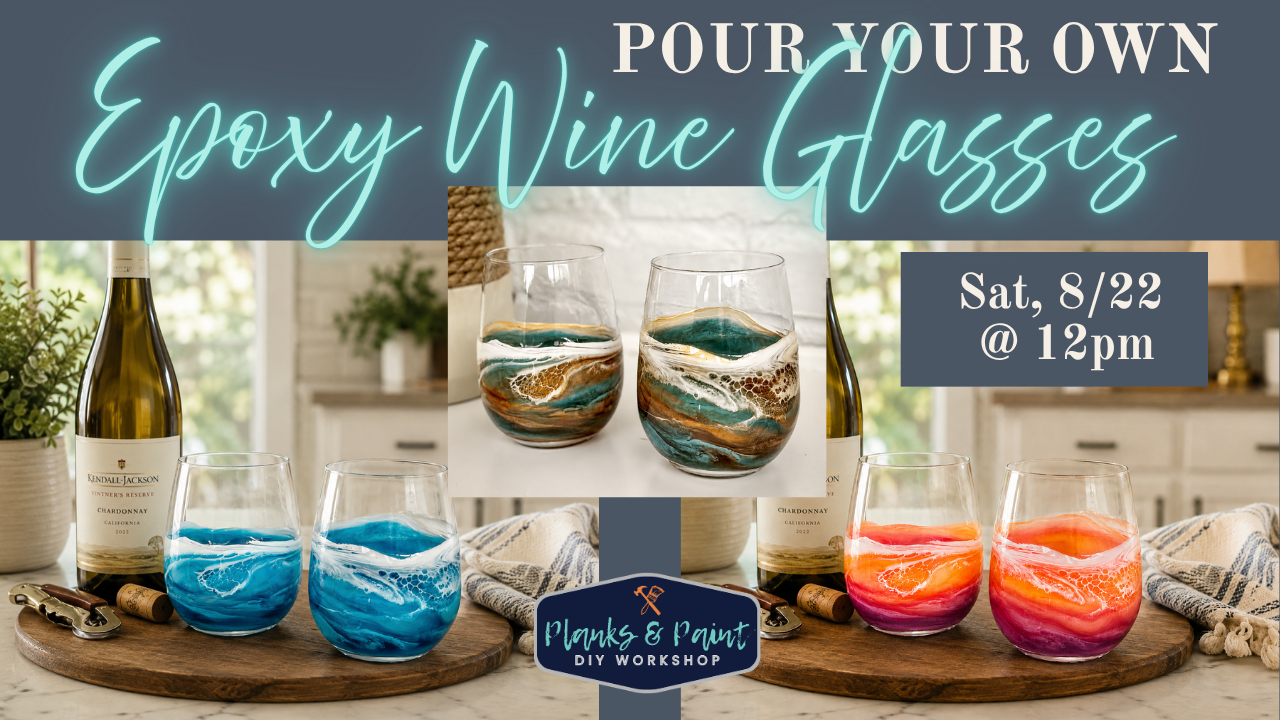 8.22 @ 12pm Epoxy Stemless Wine Glass Class (Covers 2 Glasses for 1 person)