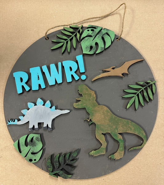 Kid's RAWR 10" Round Door Hanger