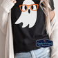 Cute Nerdy Ghost Halloween Graphic Tee