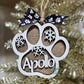 Personalized Name Paw Print Ornament – Pet Keepsake or Custom Memorial