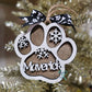 Personalized Name Paw Print Ornament – Pet Keepsake or Custom Memorial