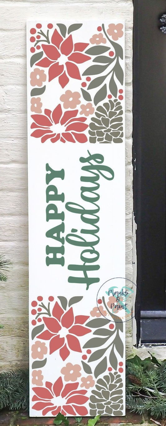 Happy Holidays Danish Porch Leaner