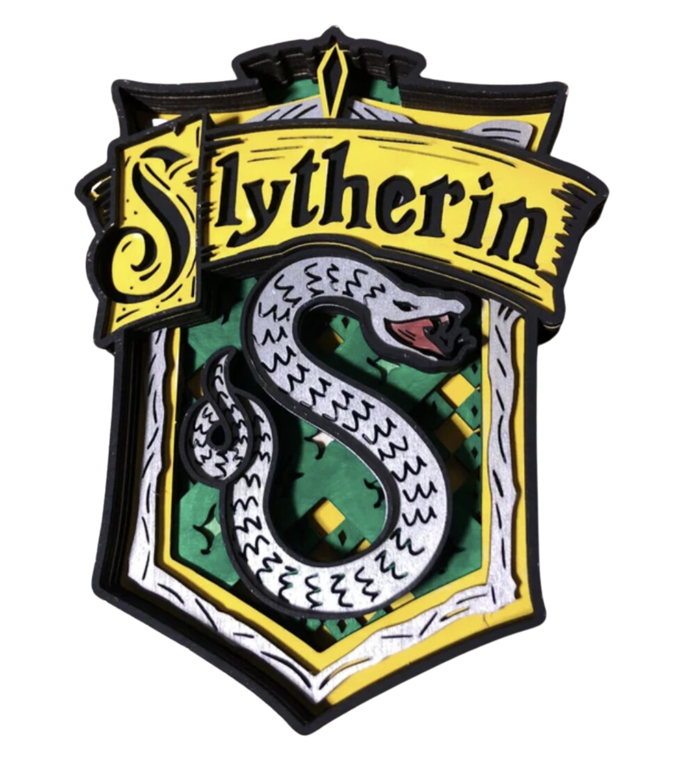 Slytherin Crest Layered Design 11x13 HP110