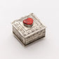 SQUARE STAMPED BOX W- CORAL HEART WJA-016-3-C