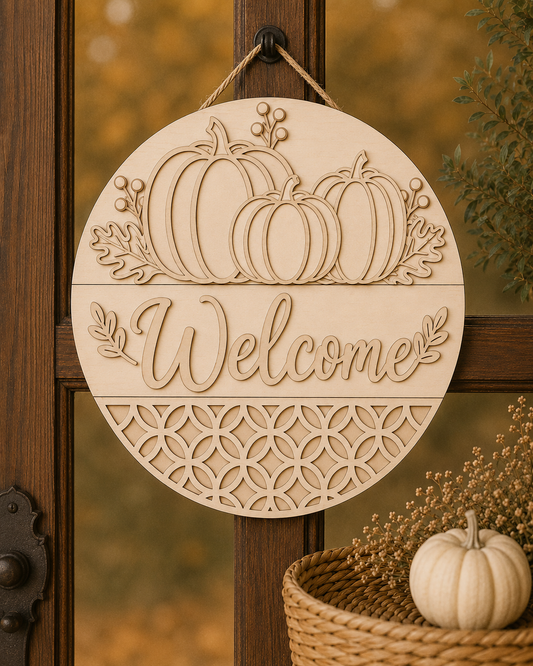 Welcome Lattice Fall Pumpkin